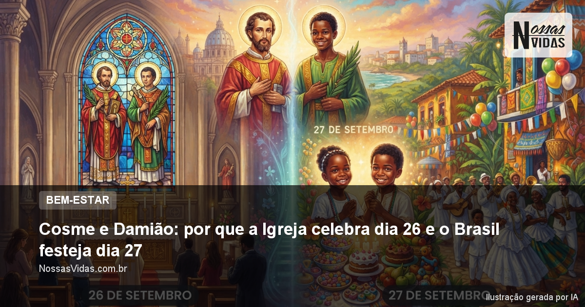 Cosme e Damião: por que a Igreja celebra dia 26 e o Brasil festeja dia 27