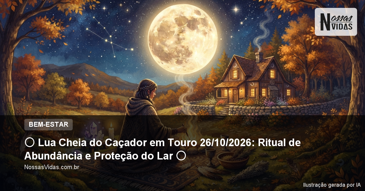 🌕 Lua Cheia do Caçador em Touro 26/10/2026: Ritual de Abundância e Proteção do Lar 🌕